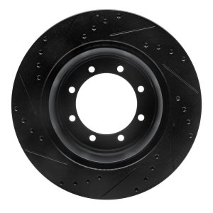 Ford F-350 Super Duty Brake Rotor (1) - Rear Right - R1 Concepts - Drilled & Slotted - Black - `05-`12